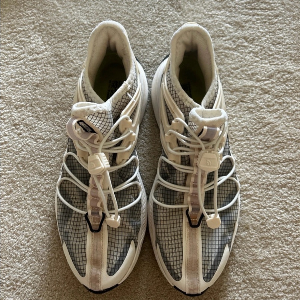 White and Gray Athletic Sneakers